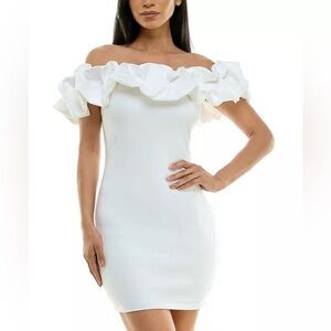 Ruffled Off The Shoulder Bodycon Dress